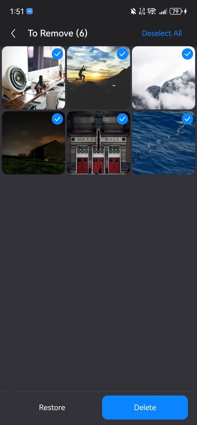 Bole Photo Tidy final confirmation screen before deleting photos